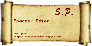 Spacsek Péter névjegykártya