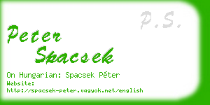peter spacsek business card