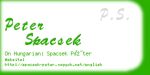 peter spacsek business card